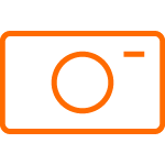 Orange coloured camera icon